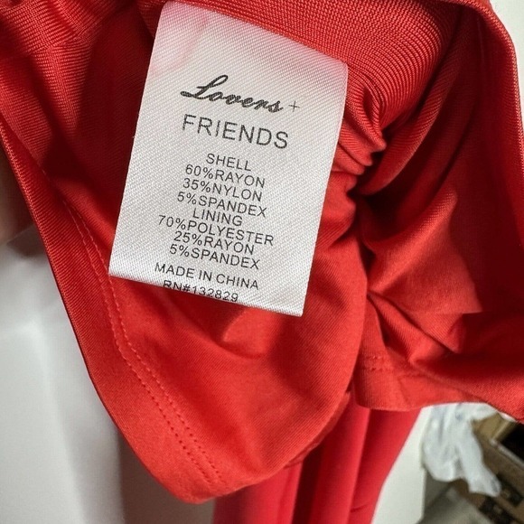 NWT Lovers + Friends Rosa Cocktail Dress Halter Keyhole Gown Cut Out Red Size L - Picture 6 of 9